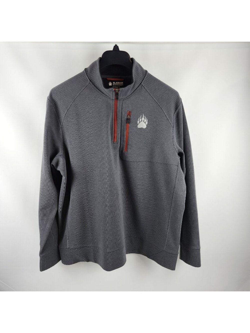 Alaskan Hardgear Shirt Mens XL Gray Swing Dog 1/4 Zip Mock Neck Standard Fit